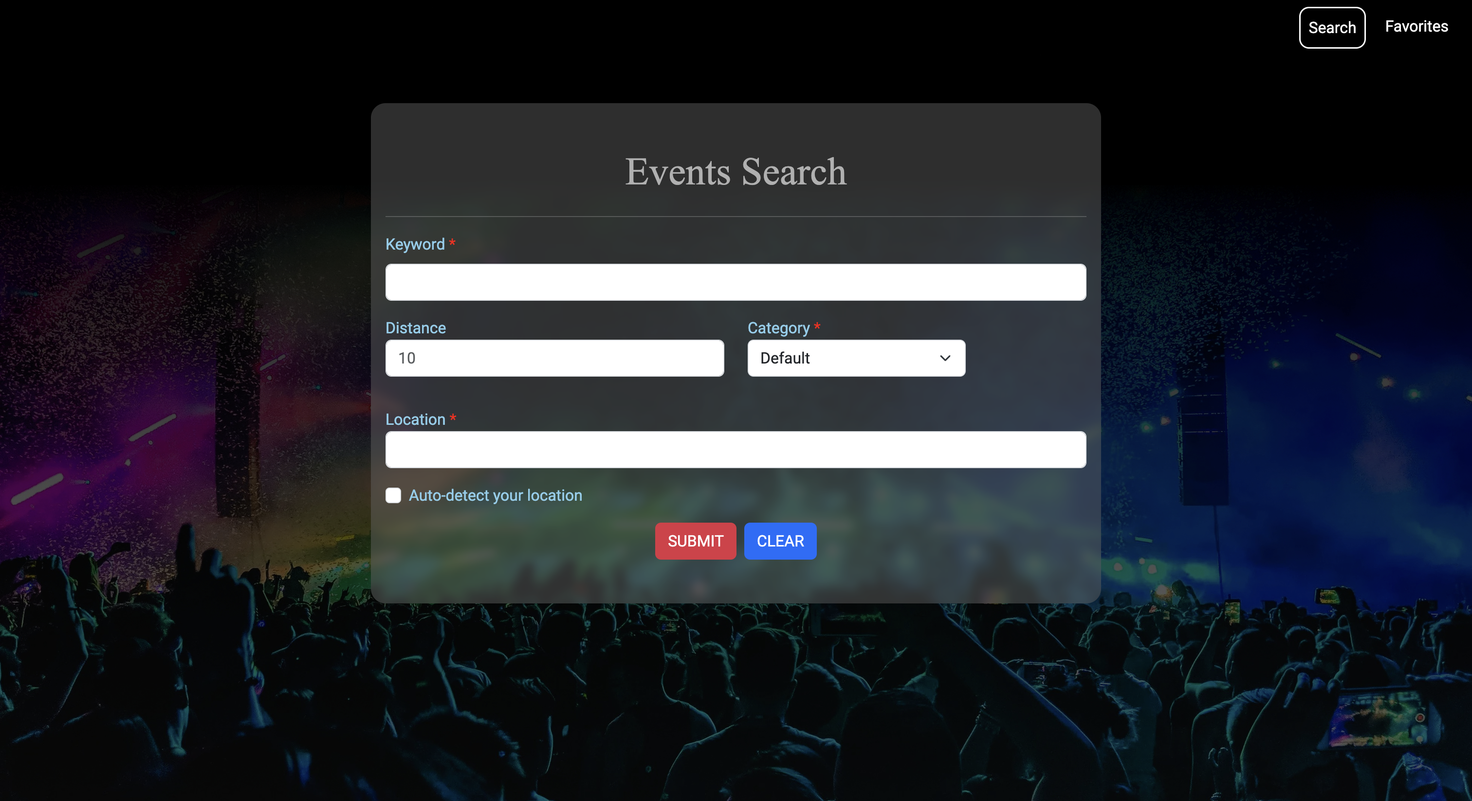 Event Finder Web Application using Angular